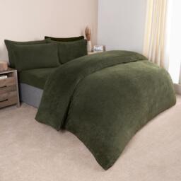 Teddy Fleece Duvet Cover Set - Woodland Green / King - thumbnail 2