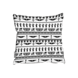 Tribal Egyptian Art Outdoor Cushion - White / 60cm - thumbnail 2