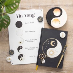 Yin Yang Balance Metal Wall Sign 30Cm - White - thumbnail 3
