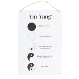Yin Yang Balance Metal Wall Sign 30Cm - White - thumbnail 5