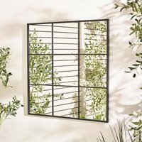 Yoko Black Medium Window 80x80cm Garden Mirror - Black