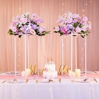 Glamour Golden Flower Stand - White