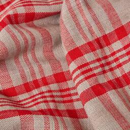 Grey and Red Tartan Check Sofa and Bed Throw - Red and Grey / 225 x 255 cm - thumbnail 4