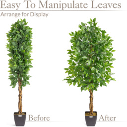 Artificial Ficus Tree in Pot - Green / Green Leaves / 150cm - thumbnail 3