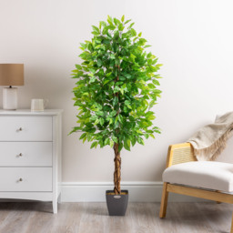 Artificial Ficus Tree in Pot - Green / Green Leaves / 150cm - thumbnail 5