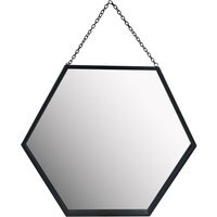 Framed Black Hexagonal Mirror