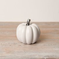 Glossy Pumpkin Ornament - White / 9cm