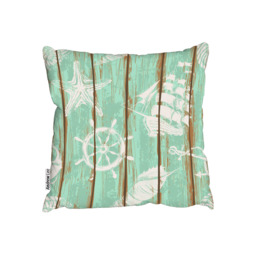 Nautical Elements Oin Wood Outdoor Cushion - Green / 60cm - thumbnail 2