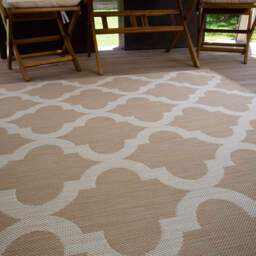 Ecology Collection Moroccon Outdoor Rug - Beige / 200cm - thumbnail 3