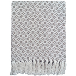 Eden Recycled Cotton Geometric Throw - Natural / 254cm / 228x254 cm - thumbnail 3