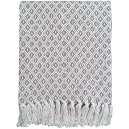 Eden Recycled Cotton Geometric Throw - Natural / 254cm / 228x254 cm - thumbnail 4