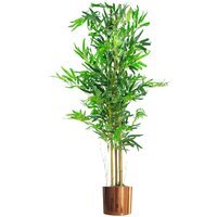 Natural Look Artificial Bamboo Plants Trees with Metal Planter - Natural Brown Copper Planter