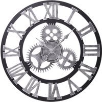 Industrial Large Luxury Silent Wall Clock for Home Decor - Silver