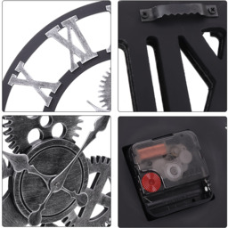 Industrial Large Luxury Silent Wall Clock for Home Decor - Silver - thumbnail 5