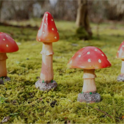4 Piece Red Mushroom Decoration - Red,White,Brown - thumbnail 2