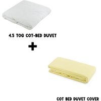 Junior Joy Baby 4.5 TOG Cot Bed Duvet and Duvet Cotton Cover Set  120x150cm - Lemon