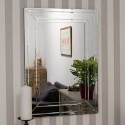 MirrorOutlet Langley All Glass Modern Bevelled Wall Mirror - All glass - thumbnail 3