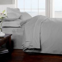 200 Thread Count Cotton Percale Flat Sheet - Silver / Superking