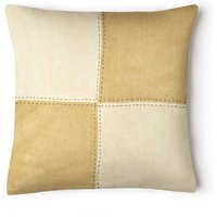 Luxury Suede Cut Stitch Contrast Scatter Cushion - Natural