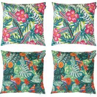 Icon Tropical Palm Prints Outdoor Cushion - Fifth Collection (Set of 4) - White - image 1