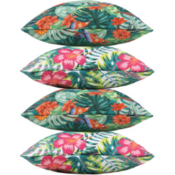 Icon Tropical Palm Prints Outdoor Cushion - Fifth Collection (Set of 4) - White - thumbnail 3