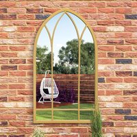 Arcus Window Outdoor Arch Garden Wall Mirror - Gold