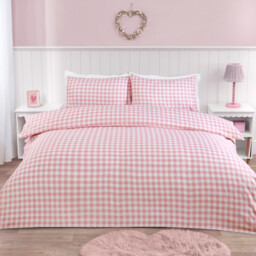 Maisie Check Duvet Set - Pink / Single - thumbnail 2