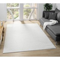 Avior Washable Plain Living Room Area Rug - Loop Pile Pebble Design Rug - Cream / 230cm - image 1