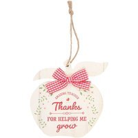Thank You Apple Hanging Decoration - Teacher Appreciation Gift - White