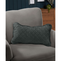 Premium Rich Cotton Velvet Luxury Cushion - Silver - thumbnail 2