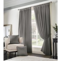 Adiso Pencil Pleat Taped Top Curtains - Light Silver / 168cm / 229cm