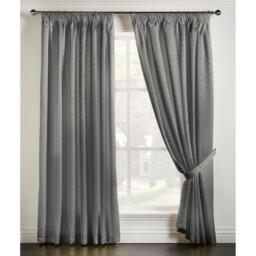 Adiso Pencil Pleat Taped Top Curtains - Light Silver / 168cm / 229cm - thumbnail 2