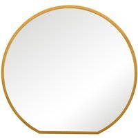 The Circulus Gold Framed Flat Bottom Circular Garden Wall Mirror - Gold / 100cm - thumbnail 1