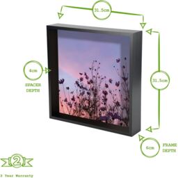 "3D Deep Box Photo Frames - 12 x 12"" - Pack of 5 - Black" - thumbnail 3