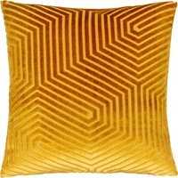 Evoke Cut Velvet Cushion - Gold / 55cm / Polyester - image 1