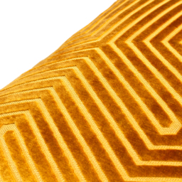 Evoke Cut Velvet Cushion - Gold / 55cm / Polyester - thumbnail 3