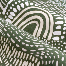 Set of 2 Nola Abstract Cotton Eyelet Curtains - Olive / 168cm / 229cm - thumbnail 3