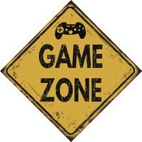 Game Zone Metal Street Sign - Brown