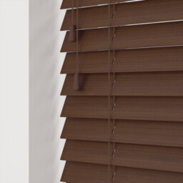 Fine Grain Faux Wood Venetian Blinds with Strings - Chrome / 170cm - thumbnail 2