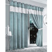 Diamante Blackout Eyelet Curtains - Duckegg / 167cm / 228cm