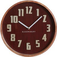 Vitus 30cm Dia Red Grain Small Wall Clock - Red