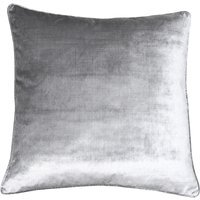 Luxe Velvet Piped Cushion 55 x 55cm - Silver / Feather