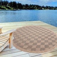 Nature Collection Circle Diamond Outdoor Rug - Dark Grey - thumbnail 1