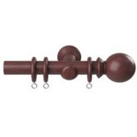 28mm Woodland Dark Oak Curtain Pole Set - Dark Oak / 160cm - image 1