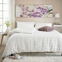 Deyongs Fluffy Dots King Duvet Set - Tufted Microfibre Face, Reversible Polycotton Reverse - White / 200.0cm
