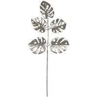 Artificial Monstera Leaf Spray - Metallic Champagne