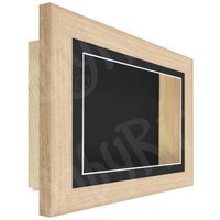 "Deep Shadow Box Frame Oak Wood Pine Box Black Insert - Choose Size, Inner Depth - Medium Oak / 10x12"" Glass (8x10"" Display), 2.75"" Deep" - image 1