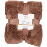 Rabbit Faux Fur Throw - Mocha / Medium - image 1