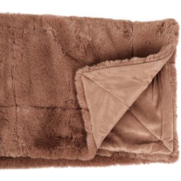 Rabbit Faux Fur Throw - Mocha / Medium - thumbnail 4