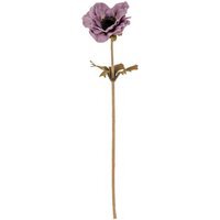 set of 3 purple artificial anemone stems - Purple